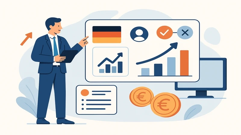 Expat navigating cultural differences in Germany at a local market